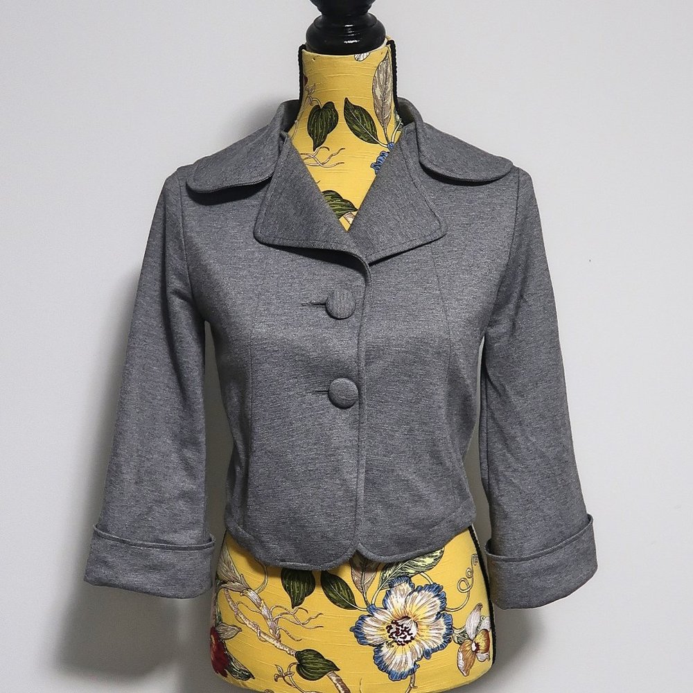 Lilibleu Gray Cropped Blazer Small